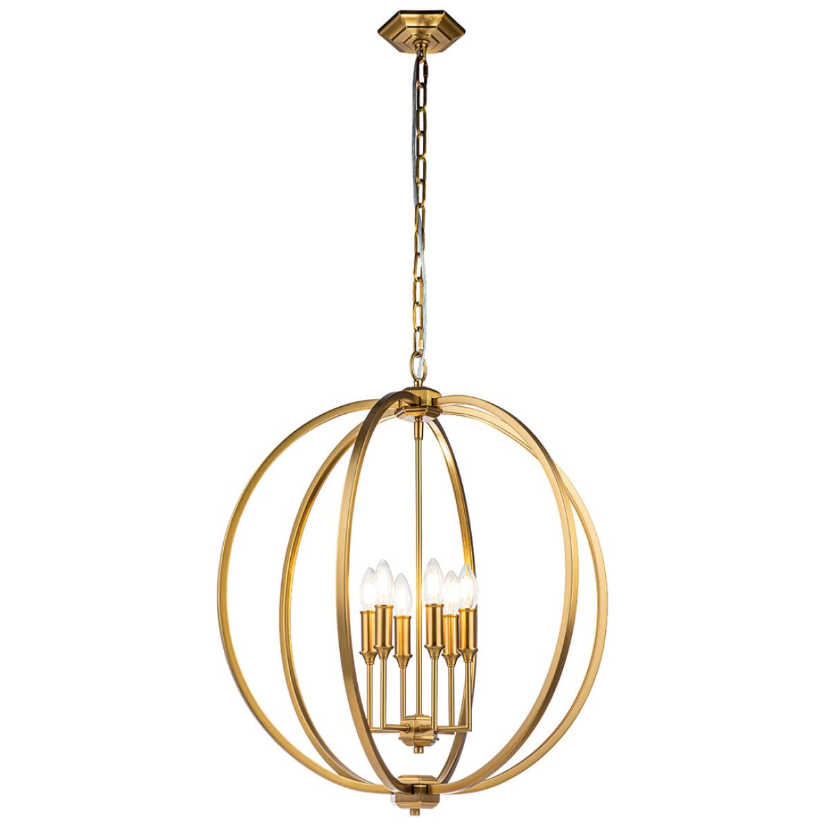 Feiss Corinne 6 Light Pendant Light in Brass – image 4