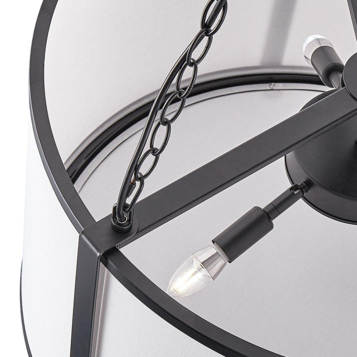 Liang & Eimil Baltimore Pendant Lamp - Matt Black & White Linen – image 5