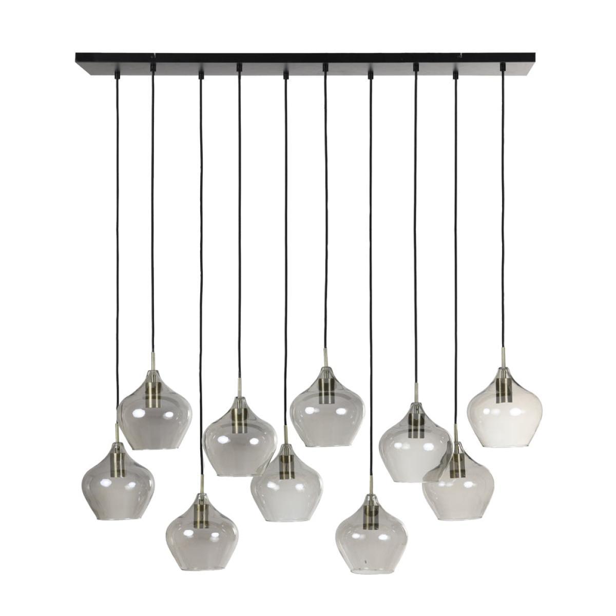 Light & Living Rakel Pendant Antique Bronze And Smoked Glass – image 2