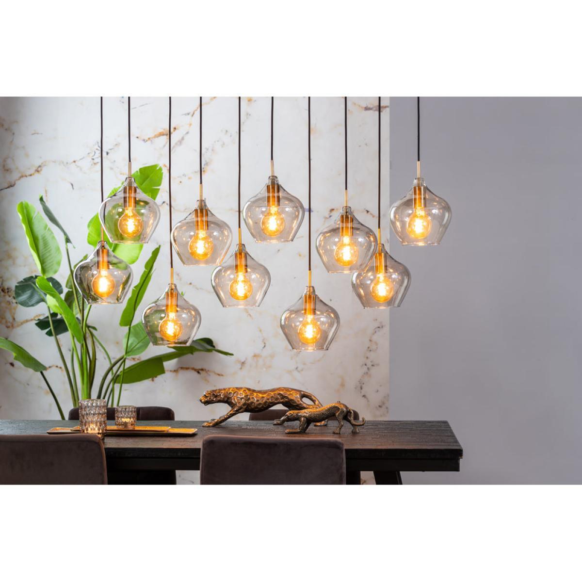 Light & Living Rakel Pendant Antique Bronze And Smoked Glass – image 3