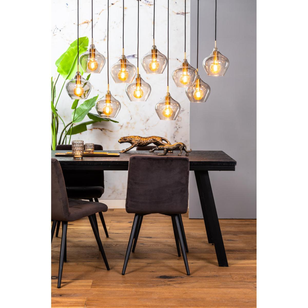 Light & Living Rakel Pendant Antique Bronze And Smoked Glass – image 4