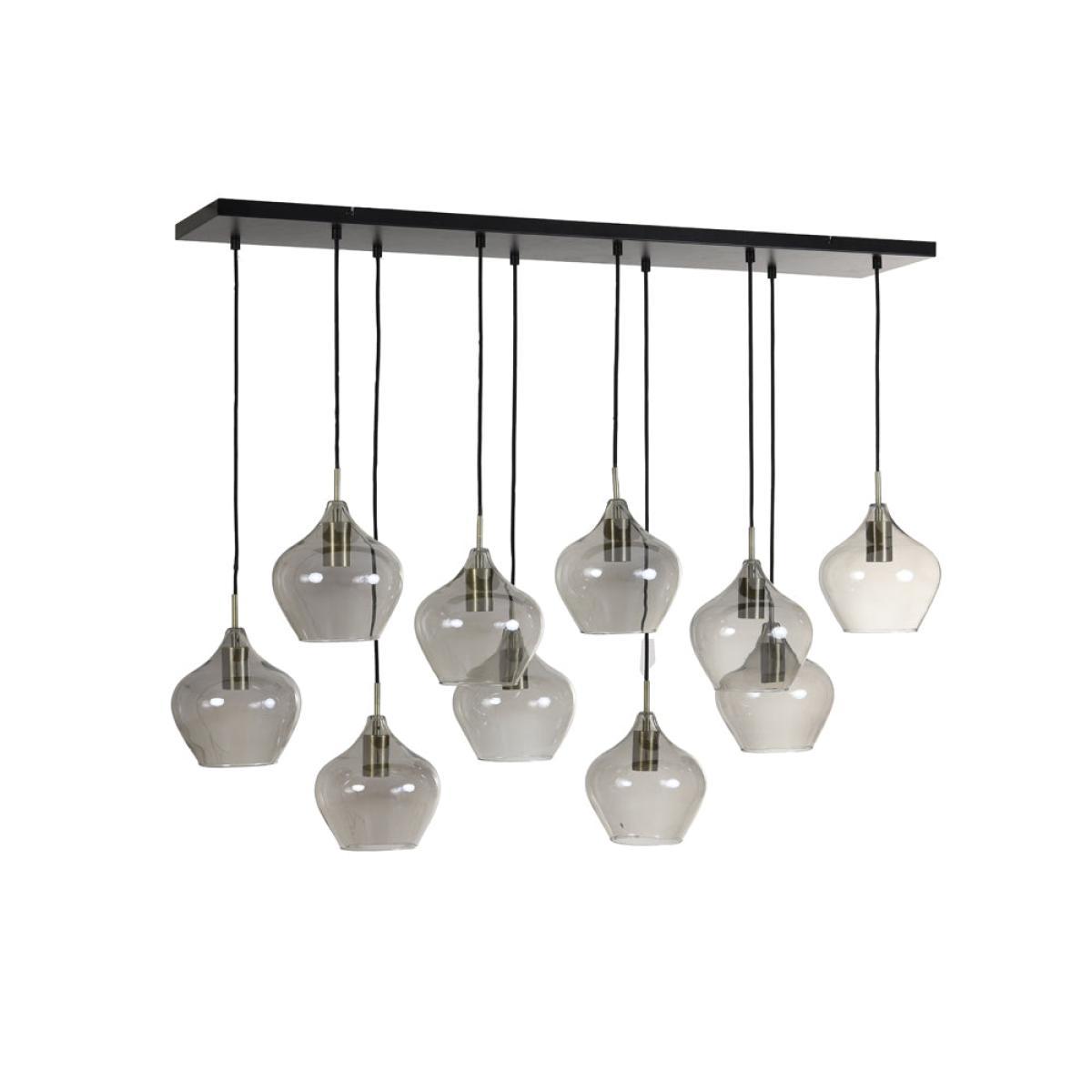 Light & Living Rakel Pendant Antique Bronze And Smoked Glass – image 6