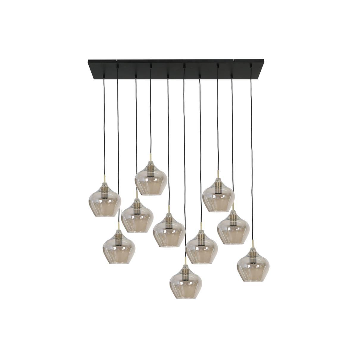 Light & Living Rakel Pendant Antique Bronze And Smoked Glass – image 1