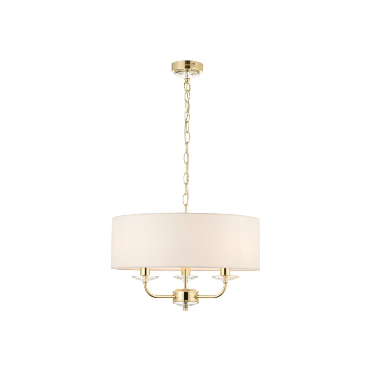 Gallery Interiors Nixon 3 Arm Pendant Light in Brass | Outlet