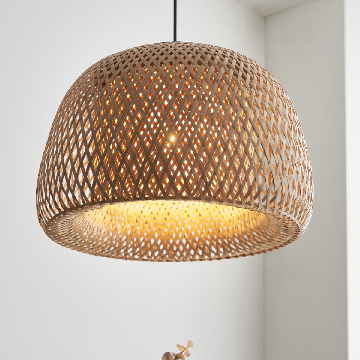 Gallery Interiors Bayley 1 Dome Pendant Light in Natural – image 2