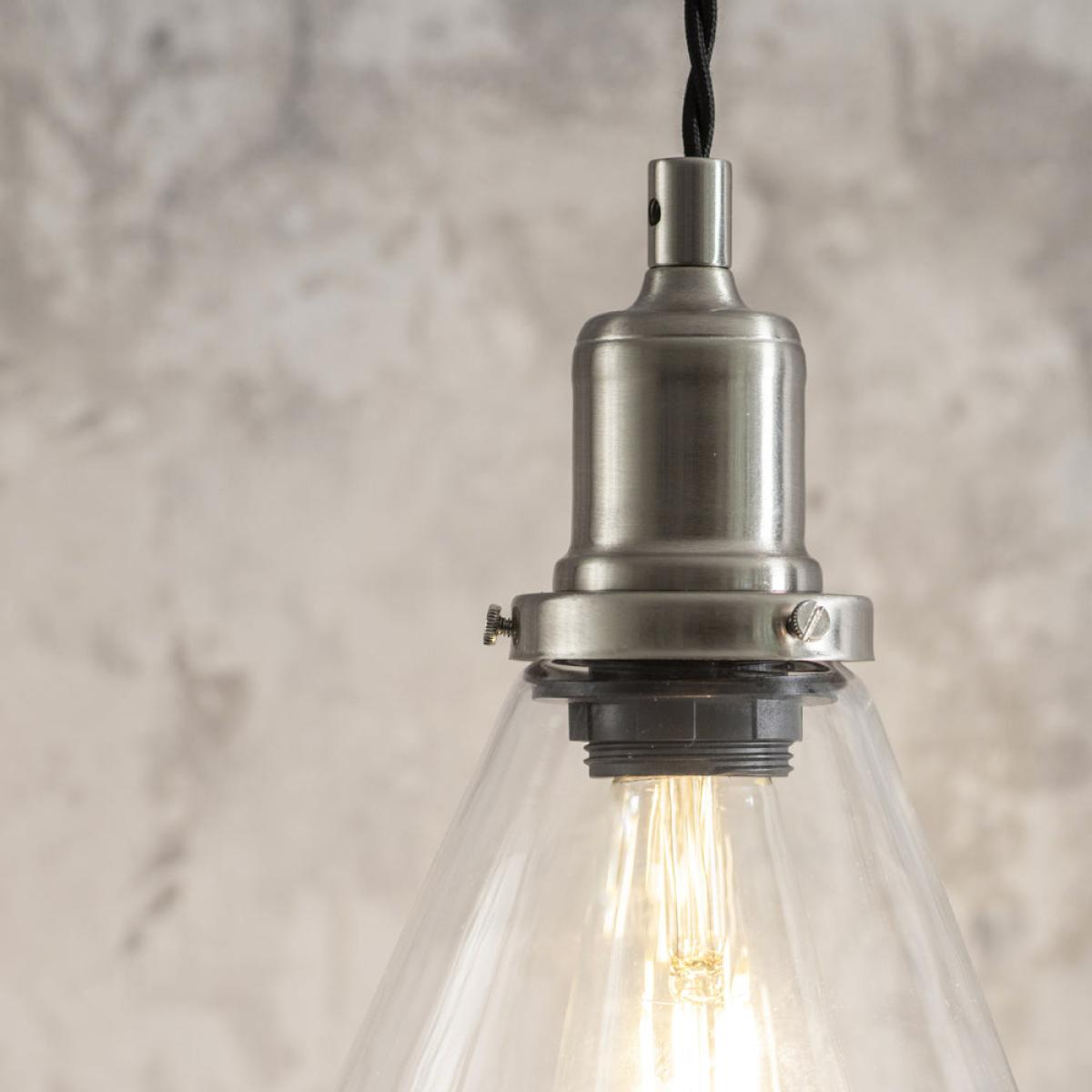 Garden Trading Trio of Hoxton Cone Pendant Light in Satin Nickel – image 2