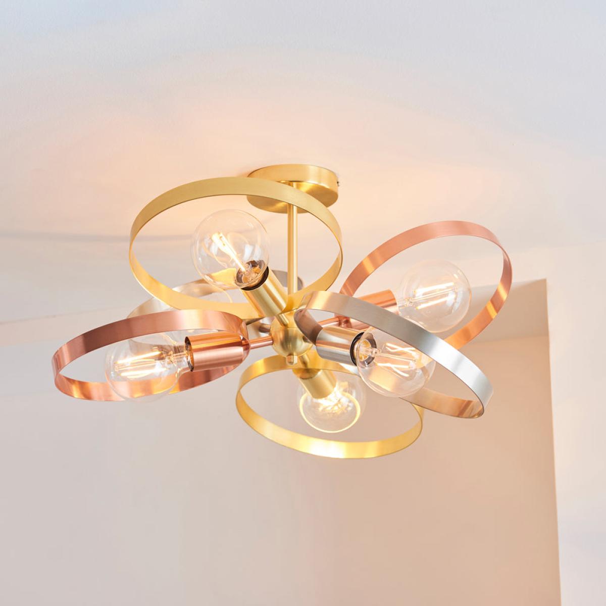 Gallery Interiors Hoop 6 Ceiling Light in Brushed Brass – image 2