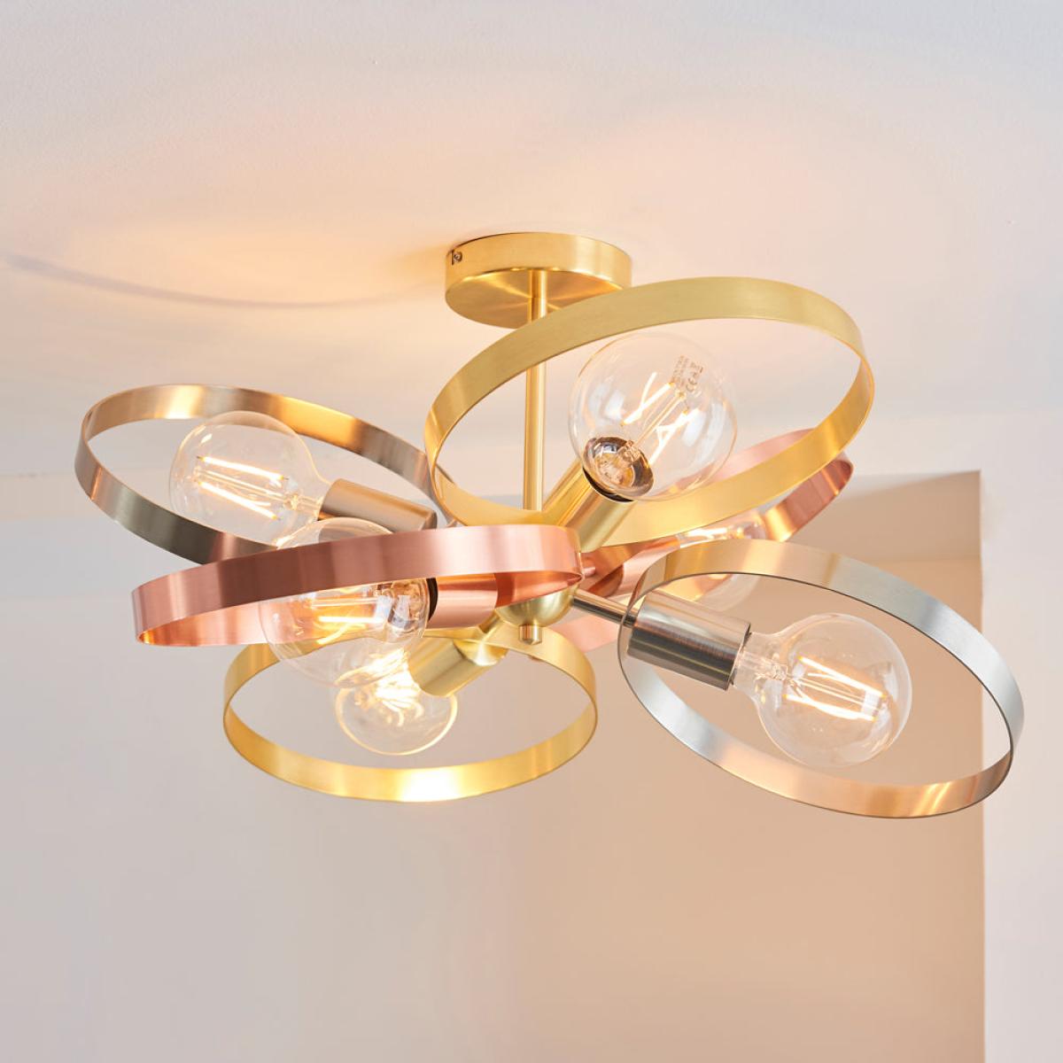 Gallery Interiors Hoop 6 Ceiling Light in Brushed Brass – image 3