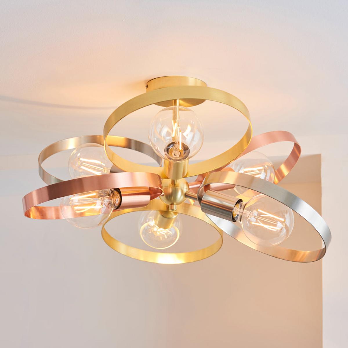 Gallery Interiors Hoop 6 Ceiling Light in Brushed Brass – image 4