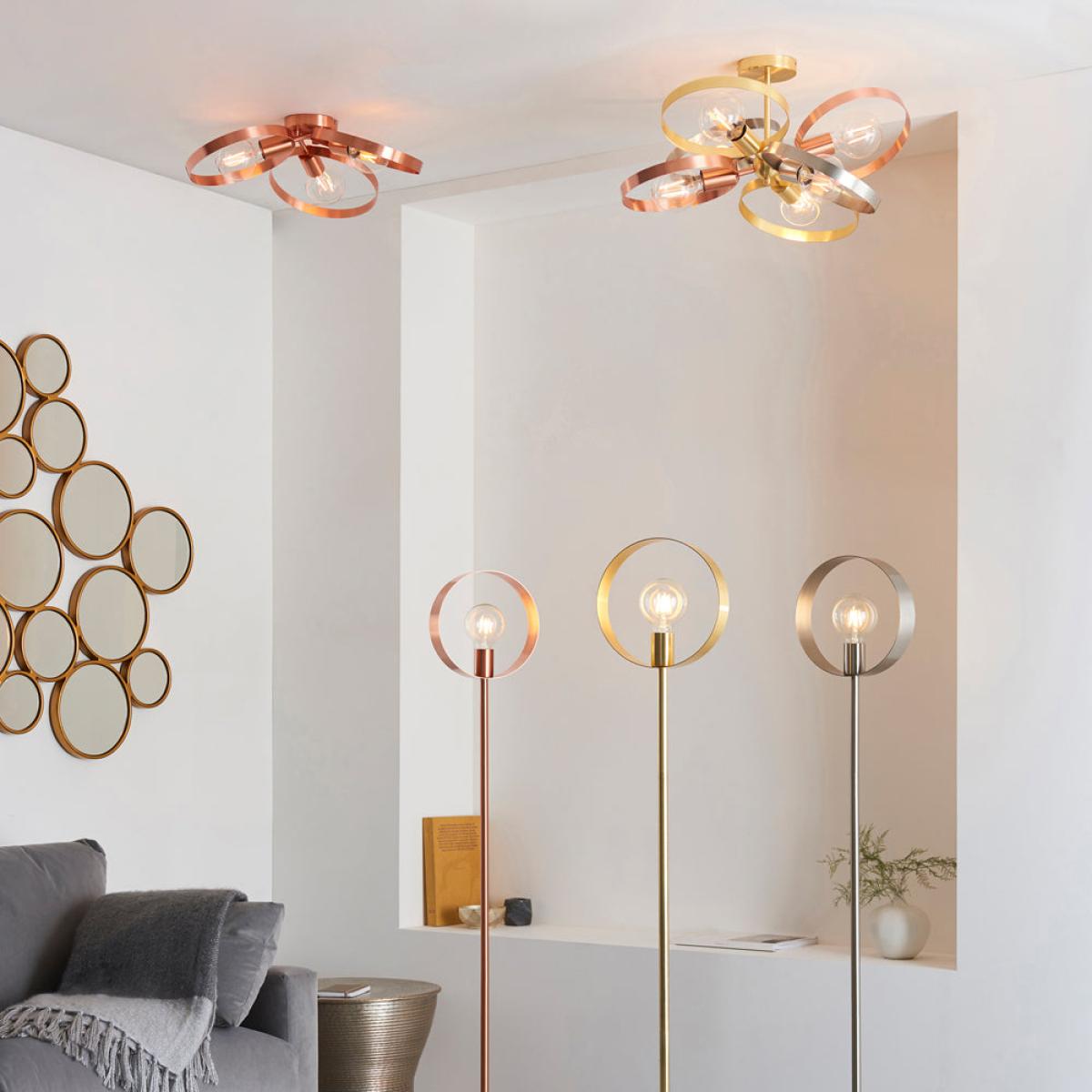 Gallery Interiors Hoop 6 Ceiling Light in Brushed Brass – image 5