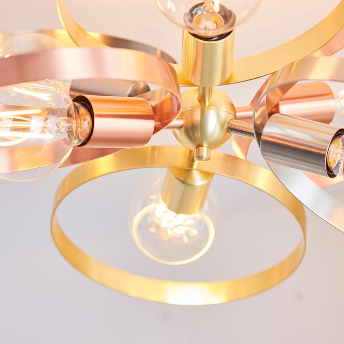 Gallery Interiors Hoop 6 Ceiling Light in Brushed Brass – image 6