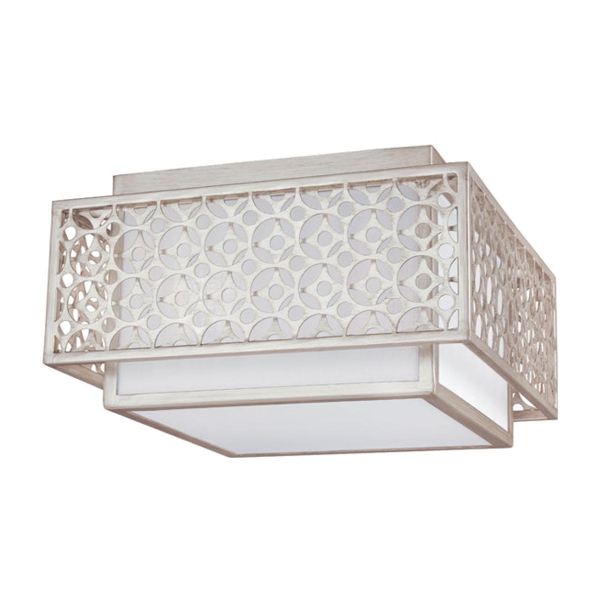 Elstead Kenney 2 Light Flush Mount Light Sunrise Silver – image 1