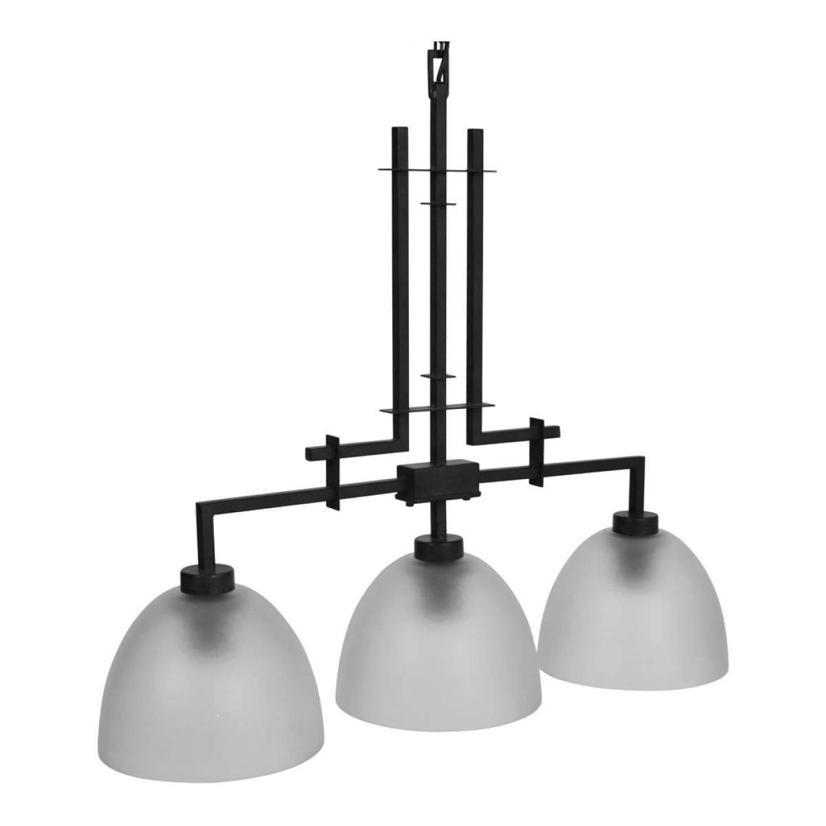 Libra Congleton Triple Glass Pendant Lamp, Oak Wood Frosted Glass Finish – image 2