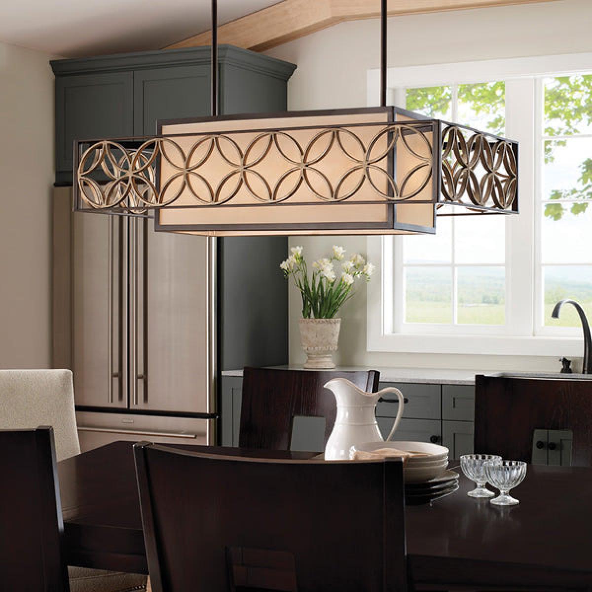 Elstead Remy 4 Light Pendant Heritage Bronze and Parissiene Gold – image 3