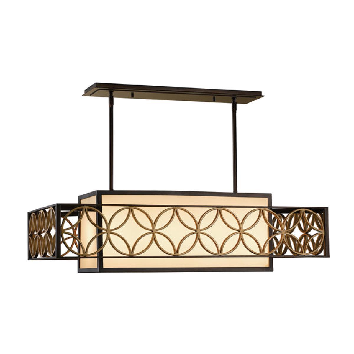 Elstead Remy 4 Light Pendant Heritage Bronze and Parissiene Gold – image 1