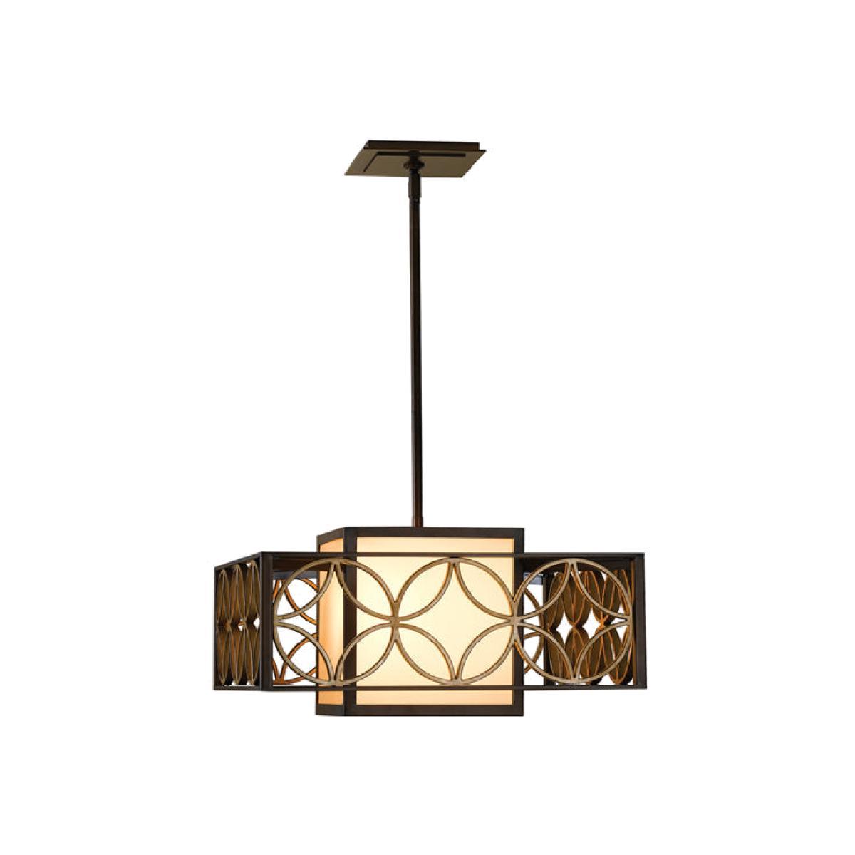 Elstead Remy 1 Light Pendant Heritage Bronze and Parissiene Gold Style B – image 1