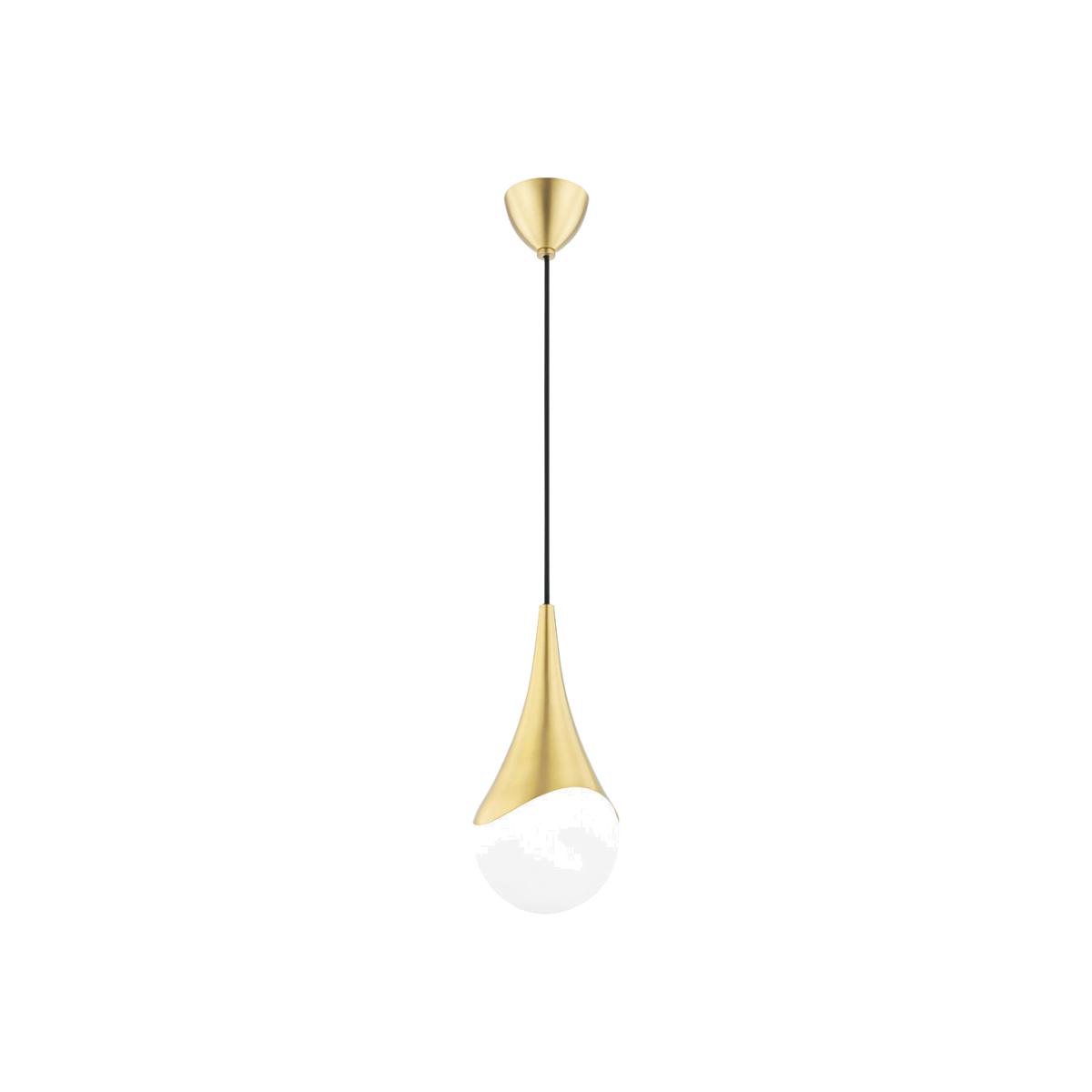 Hudson Valley Lighting Ariana 1 Light Small Pendant in Aged Brass