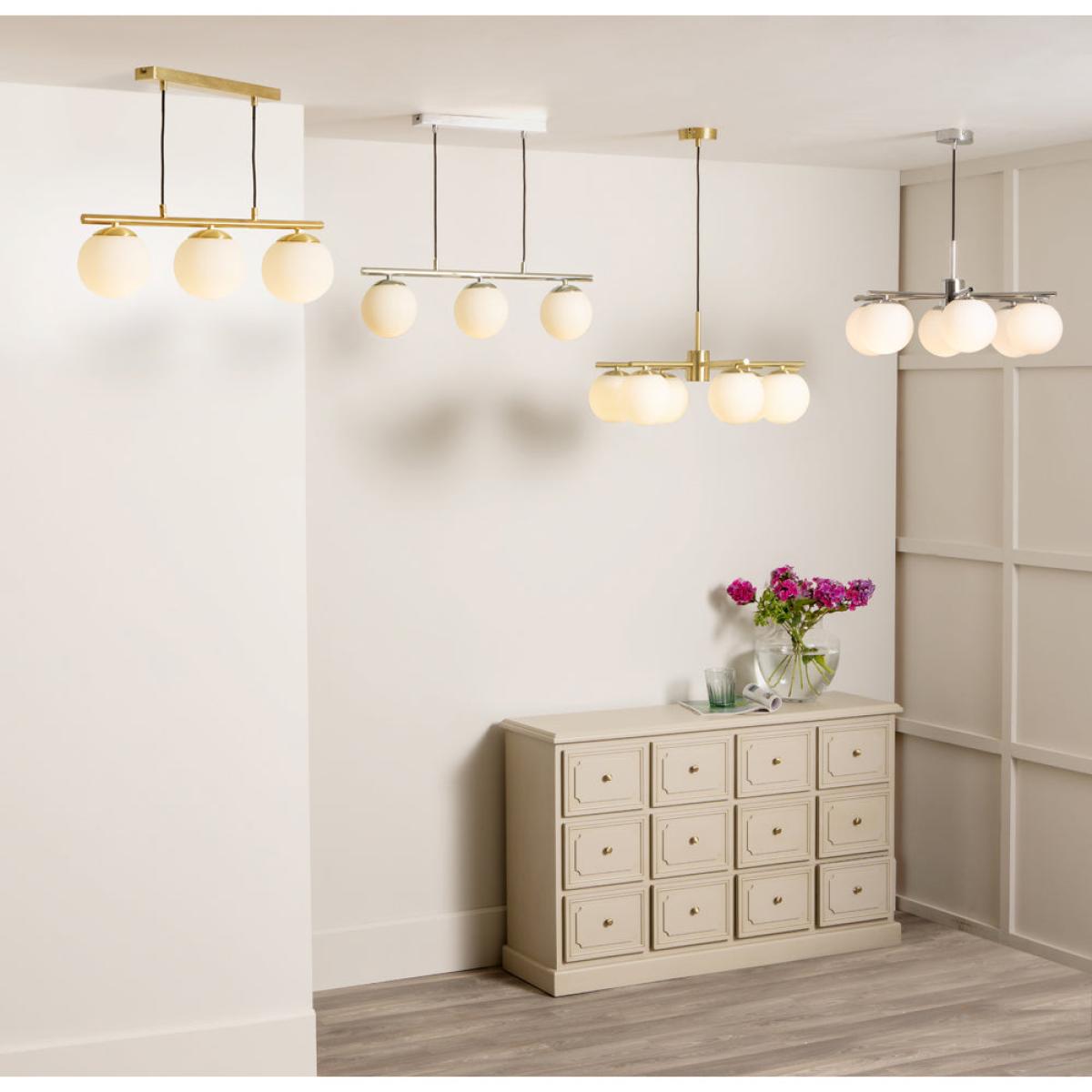 Olivia's Sydney 6 Orb and Metal Pendant in White and Gold – image 7
