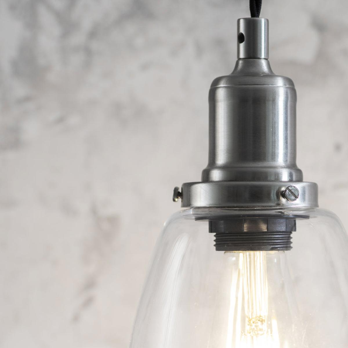 Garden Trading Trio of Hoxton Domed Pendant Light in Satin Nickel – image 2