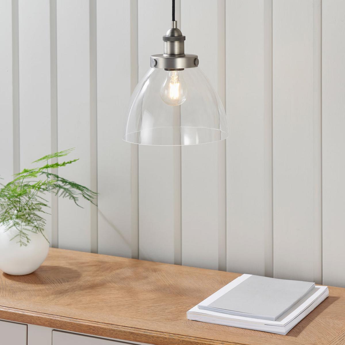 Gallery Interiors Hansen Pendant Light in Brushed Silver – image 3
