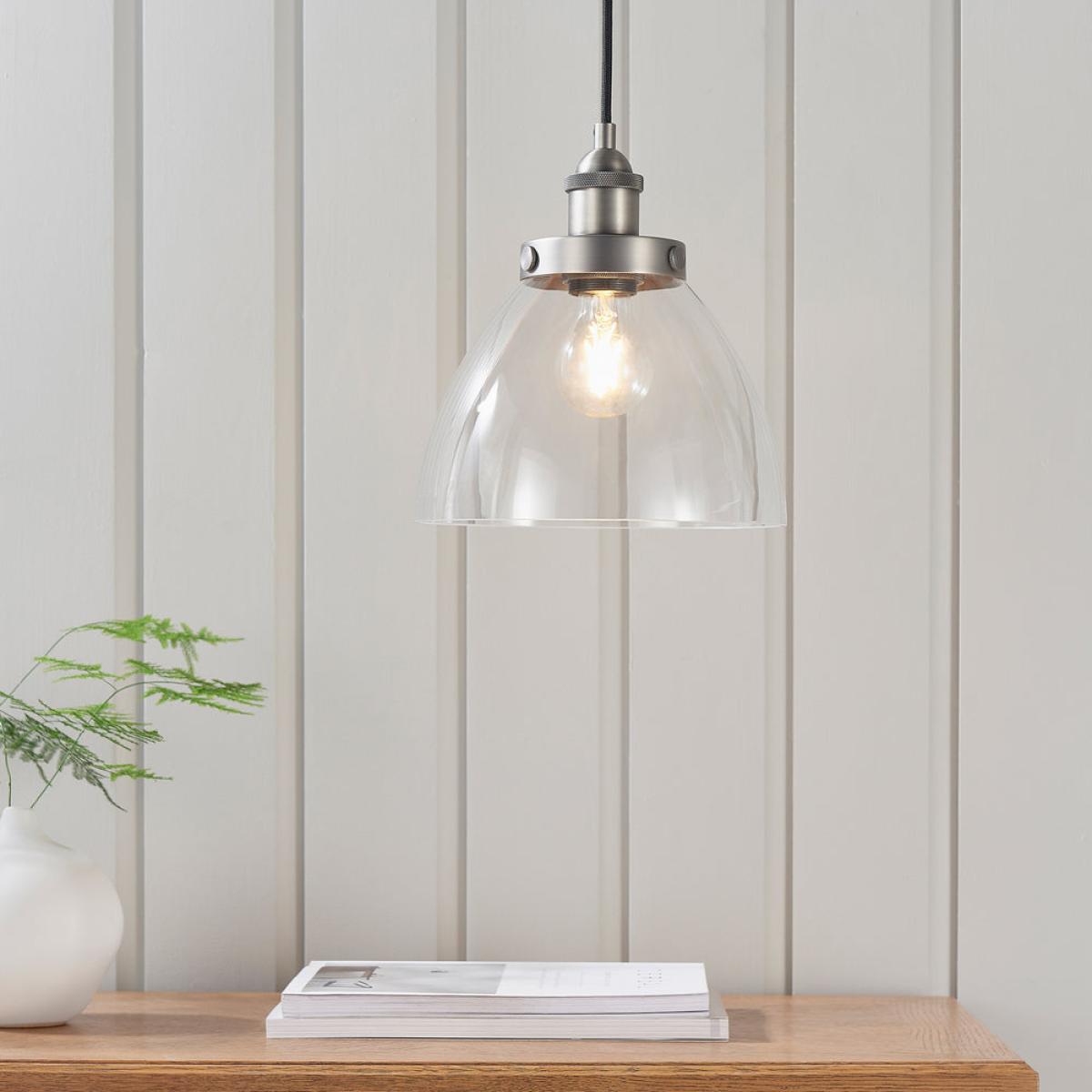 Gallery Interiors Hansen Pendant Light in Brushed Silver – image 4