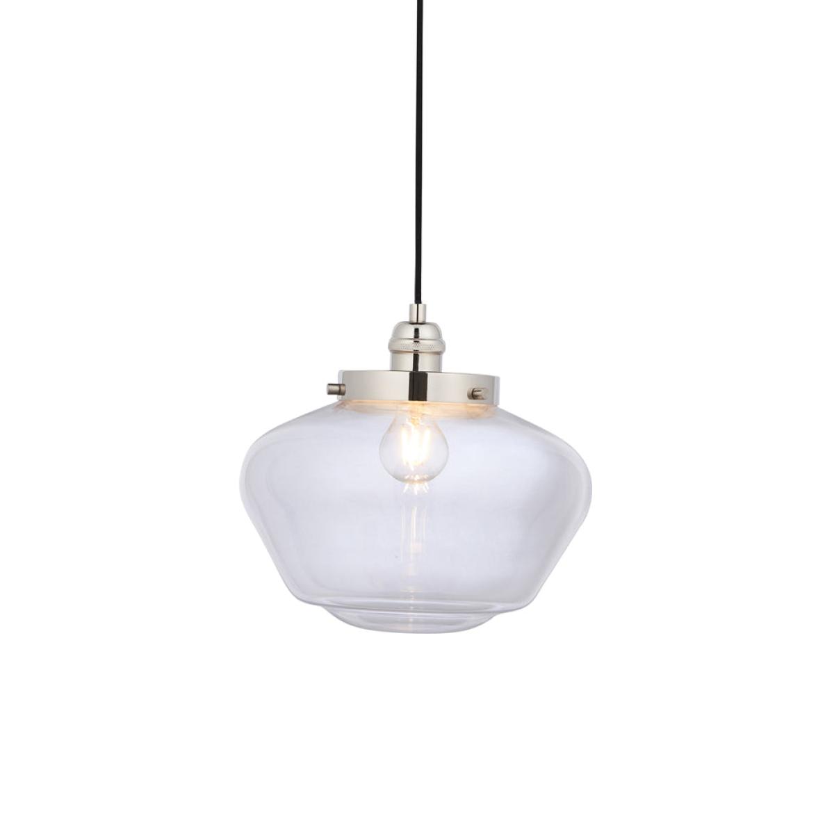 Olivia's Isabella Pendant Light in Nickel & Clear Glass – image 2