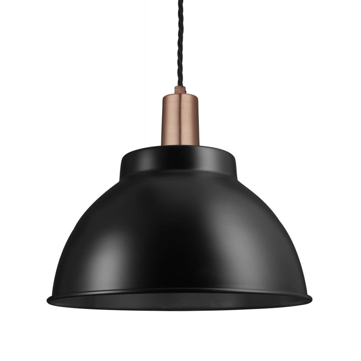 Industville Sleek 13 Inch Dome Pendant / Black and Black Holder – image 5