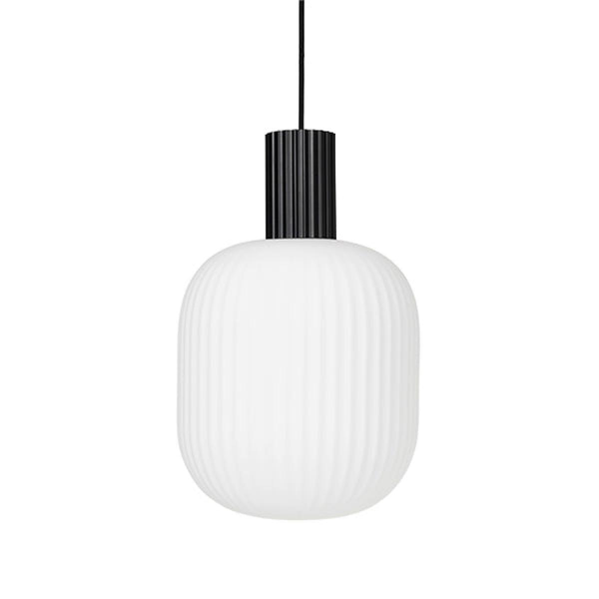Broste Copenhagen Lolly Ceiling Light Metal Black And Opal Glass White / Medium – image 2