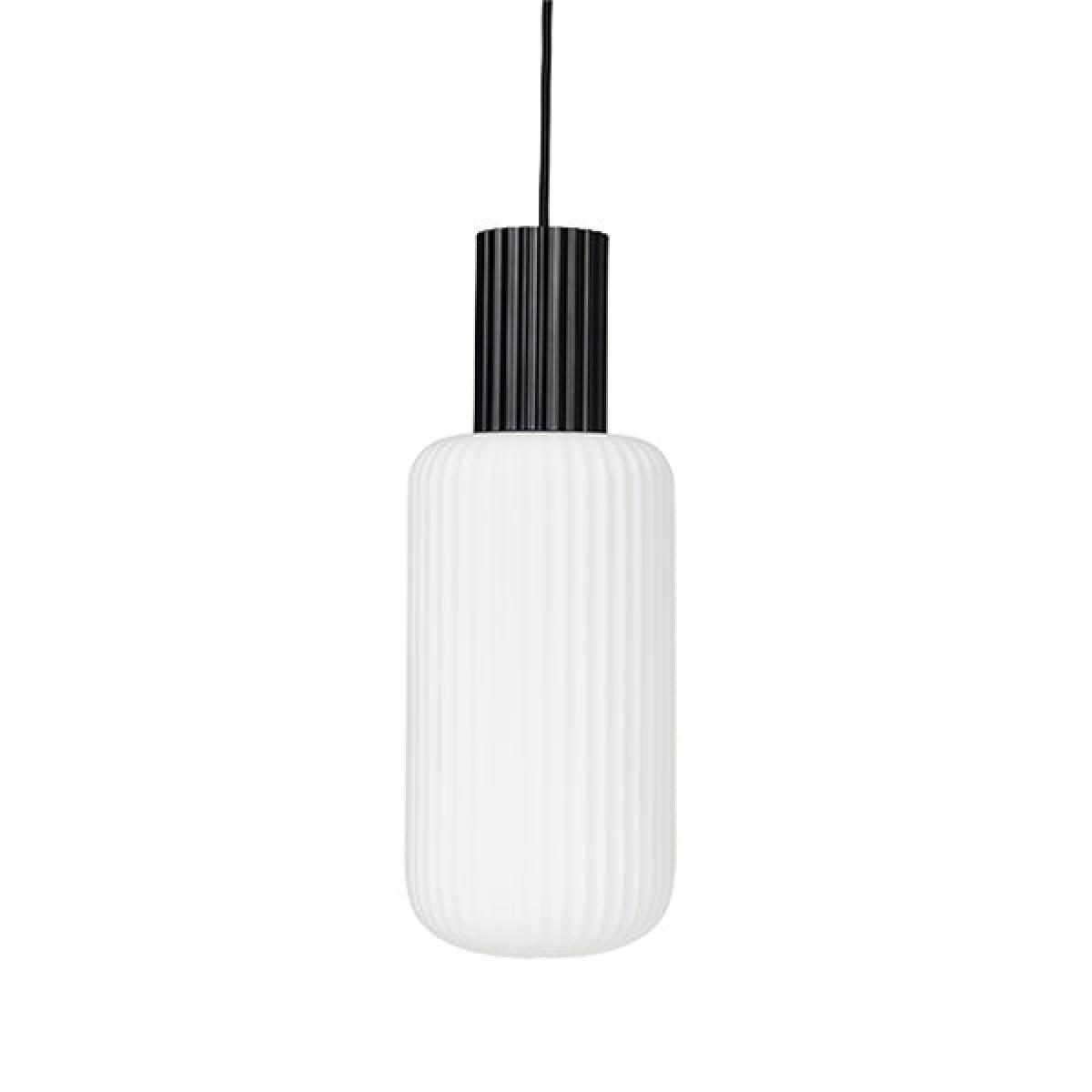 Broste Copenhagen Lolly Ceiling Light Metal Black And Opal Glass White / Medium – image 3