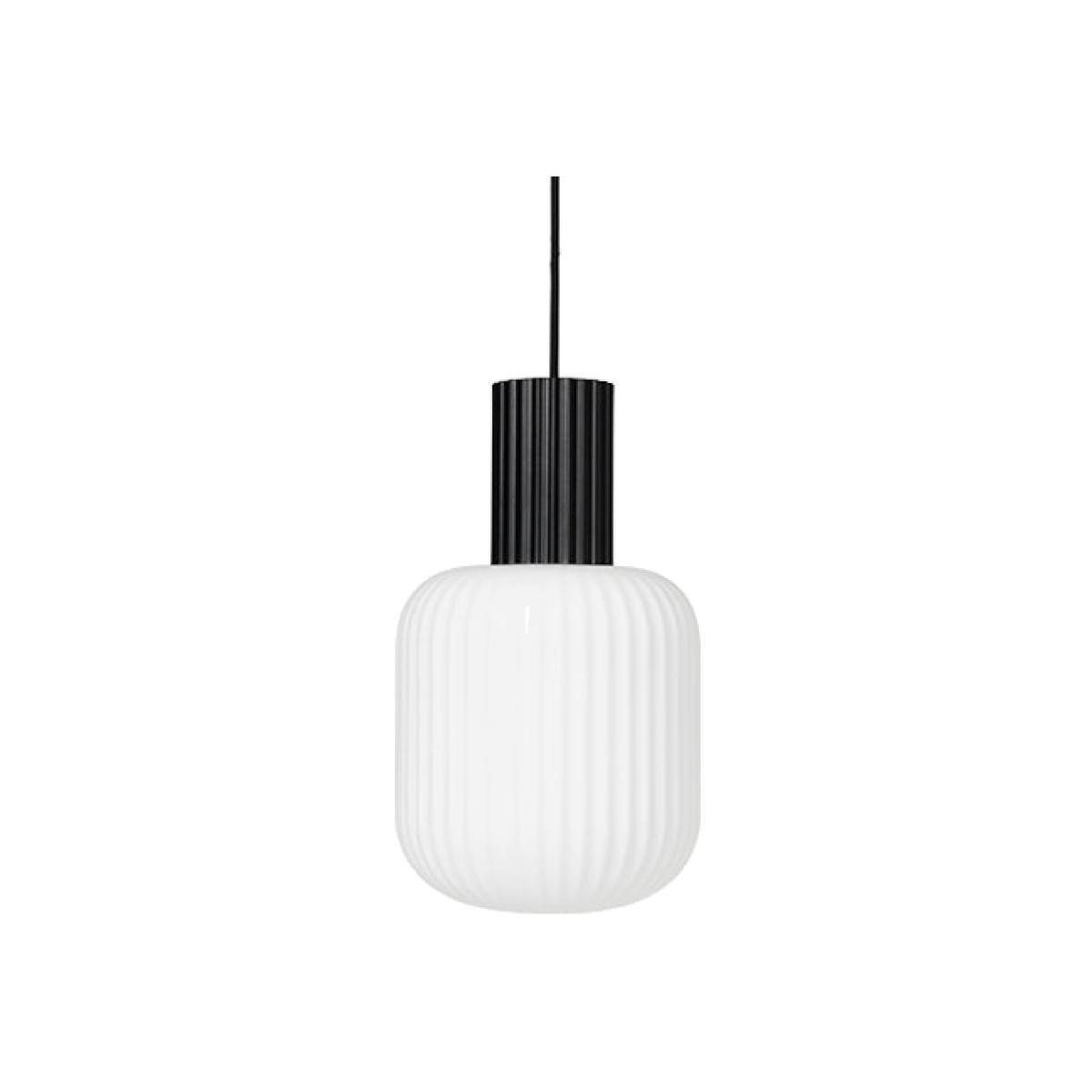 Broste Copenhagen Lolly Ceiling Light Metal Black And Opal Glass White / Medium – image 1