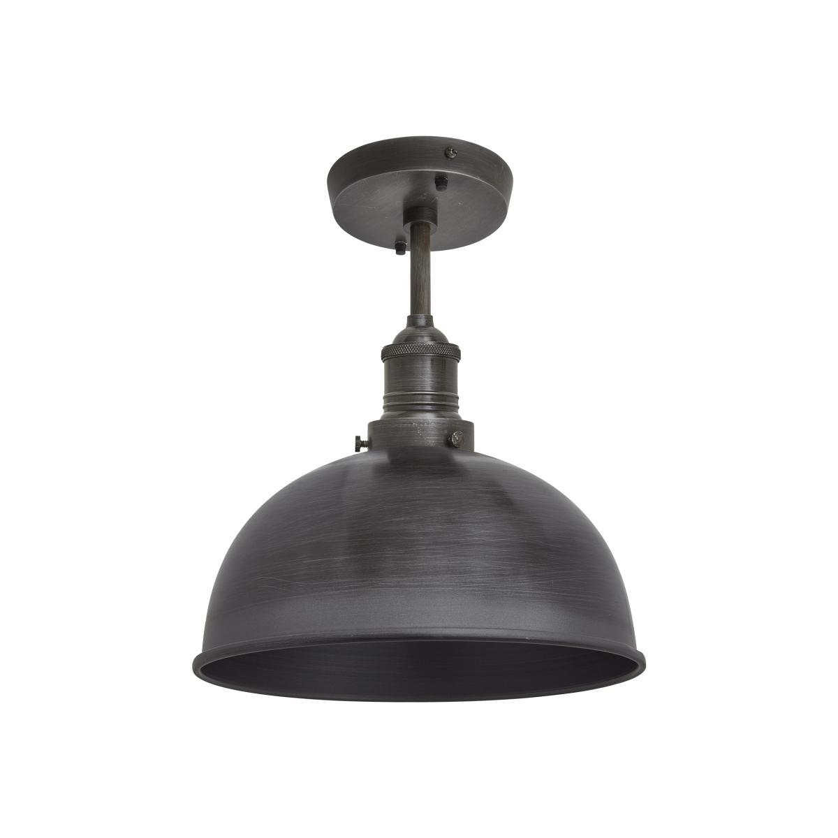 Industville Brooklyn Dome Flush Mount - 8 Inch - Pewter