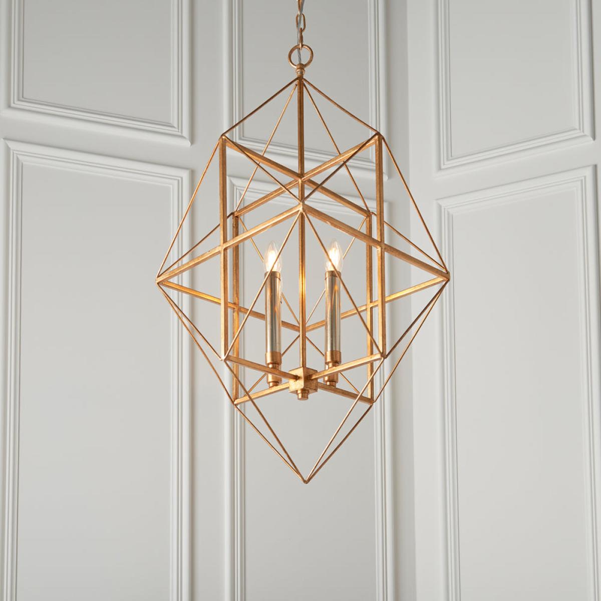 Olivia's Tiffany 4 Large Pendant Light in Gold – image 2