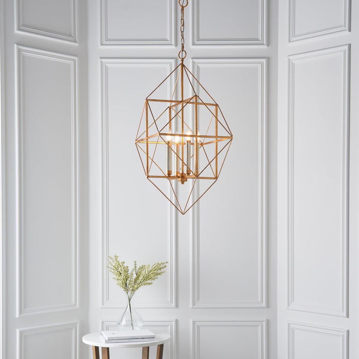 Olivia's Tiffany 4 Large Pendant Light in Gold – image 1