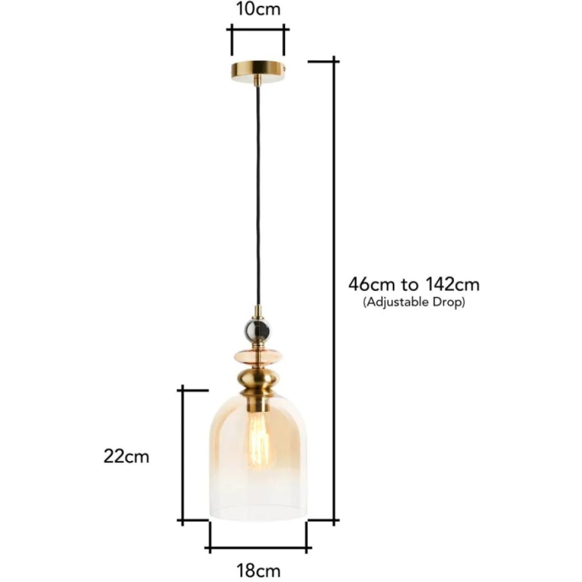 BHS Seline Champagne 1 Light Pendant - Brass – image 8