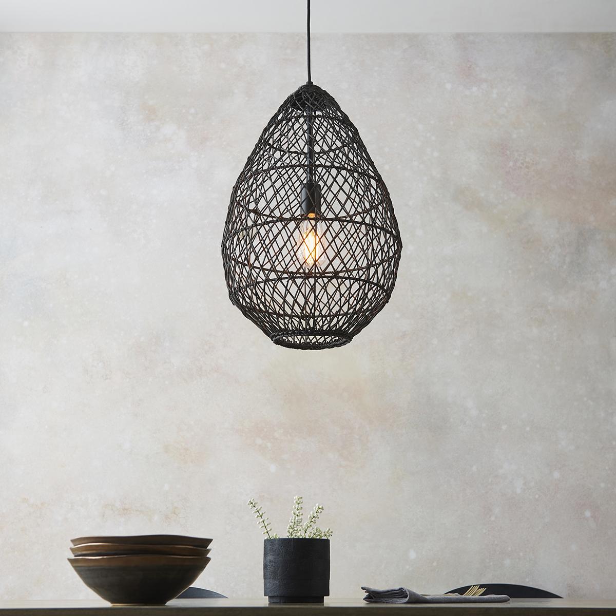 Asara Pendant in Black Rattan – image 2