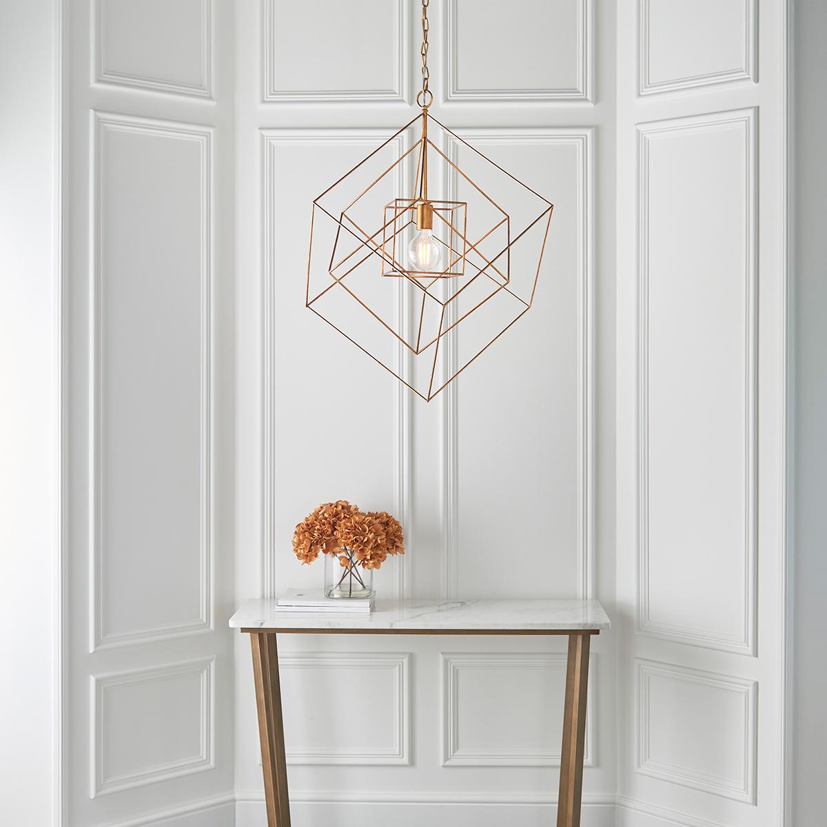 Sansa Medium Geometric Pendant in Gold Leaf – image 2