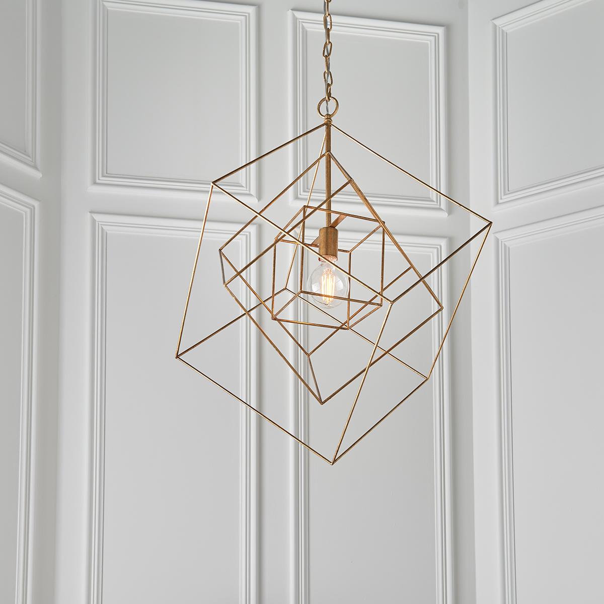 Sansa Medium Geometric Pendant in Gold Leaf – image 3