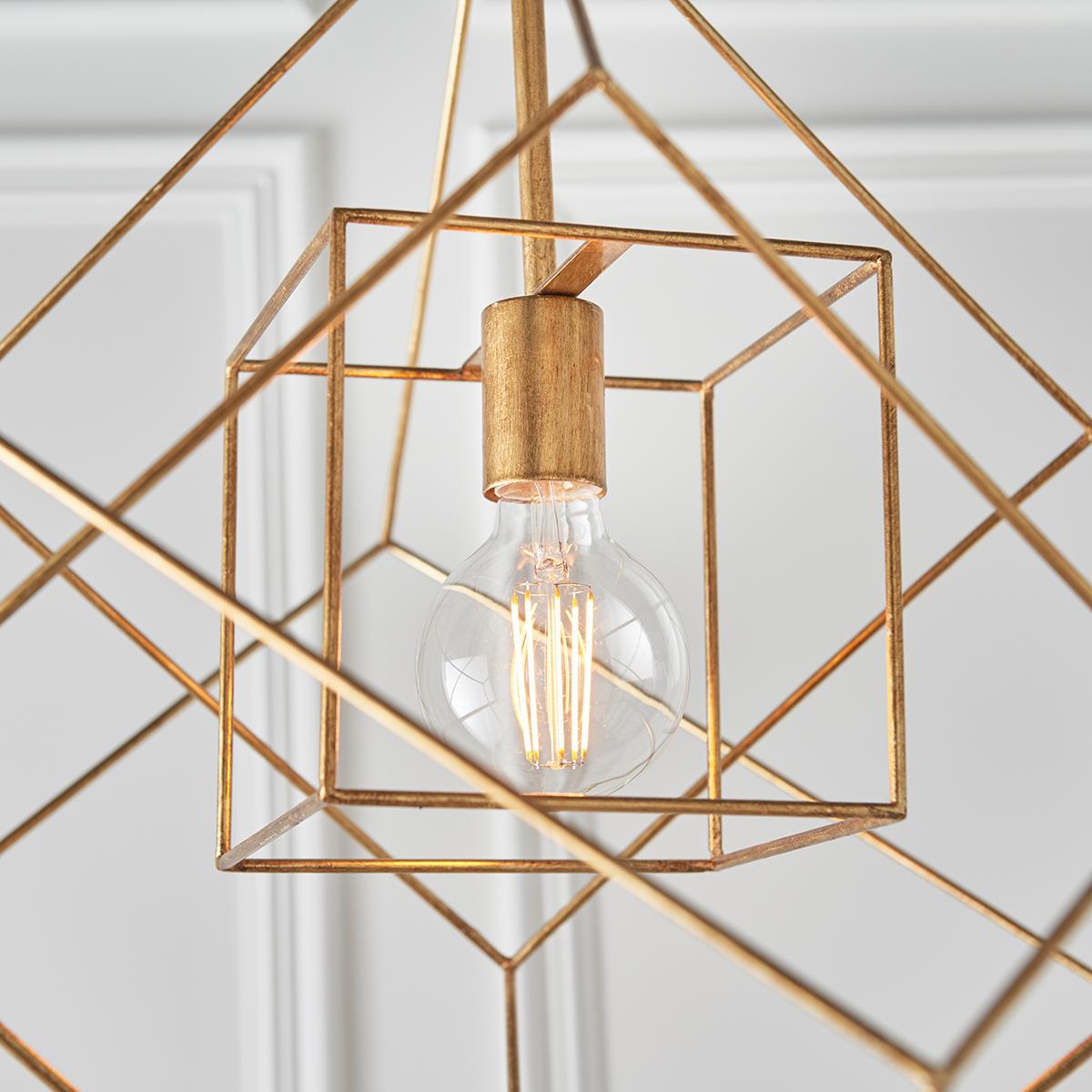 Sansa Medium Geometric Pendant in Gold Leaf – image 4