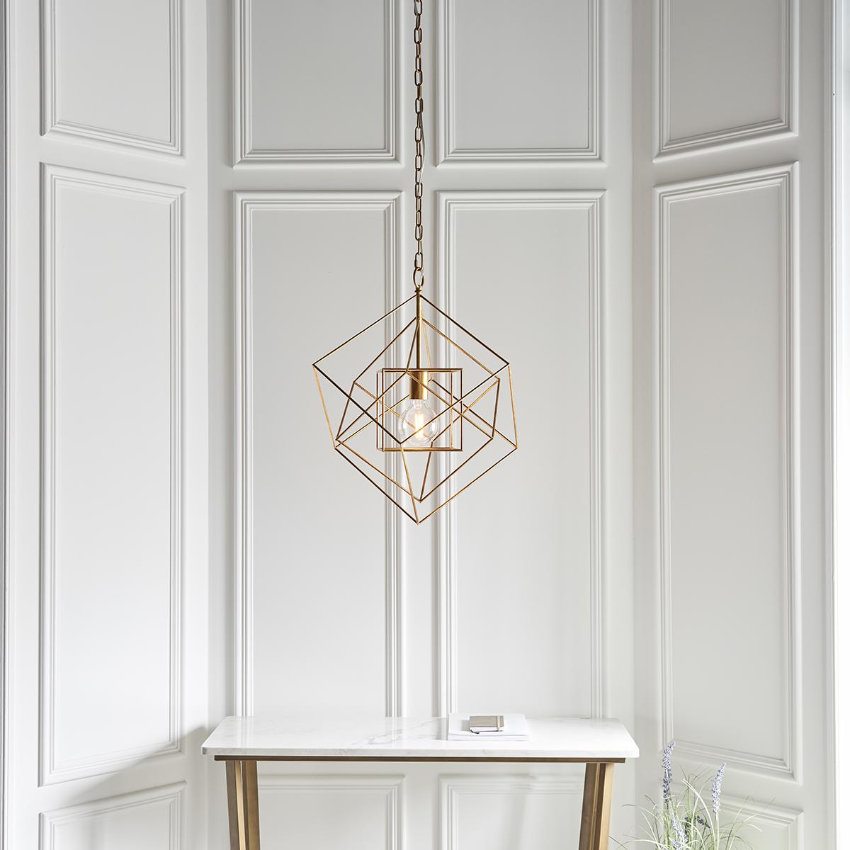 Sansa Small Geometric Pendant in Gold Leaf – image 2