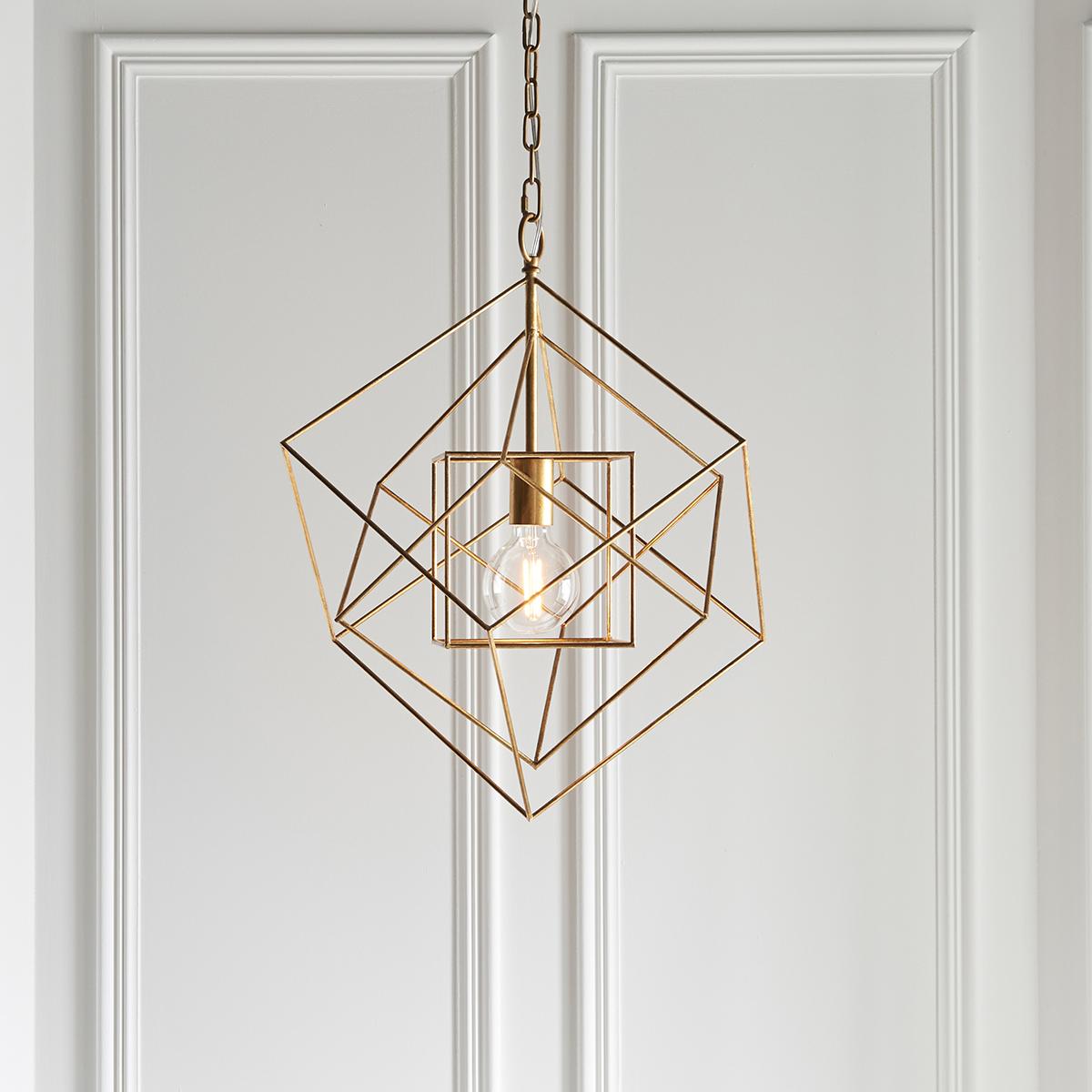 Sansa Small Geometric Pendant in Gold Leaf – image 3