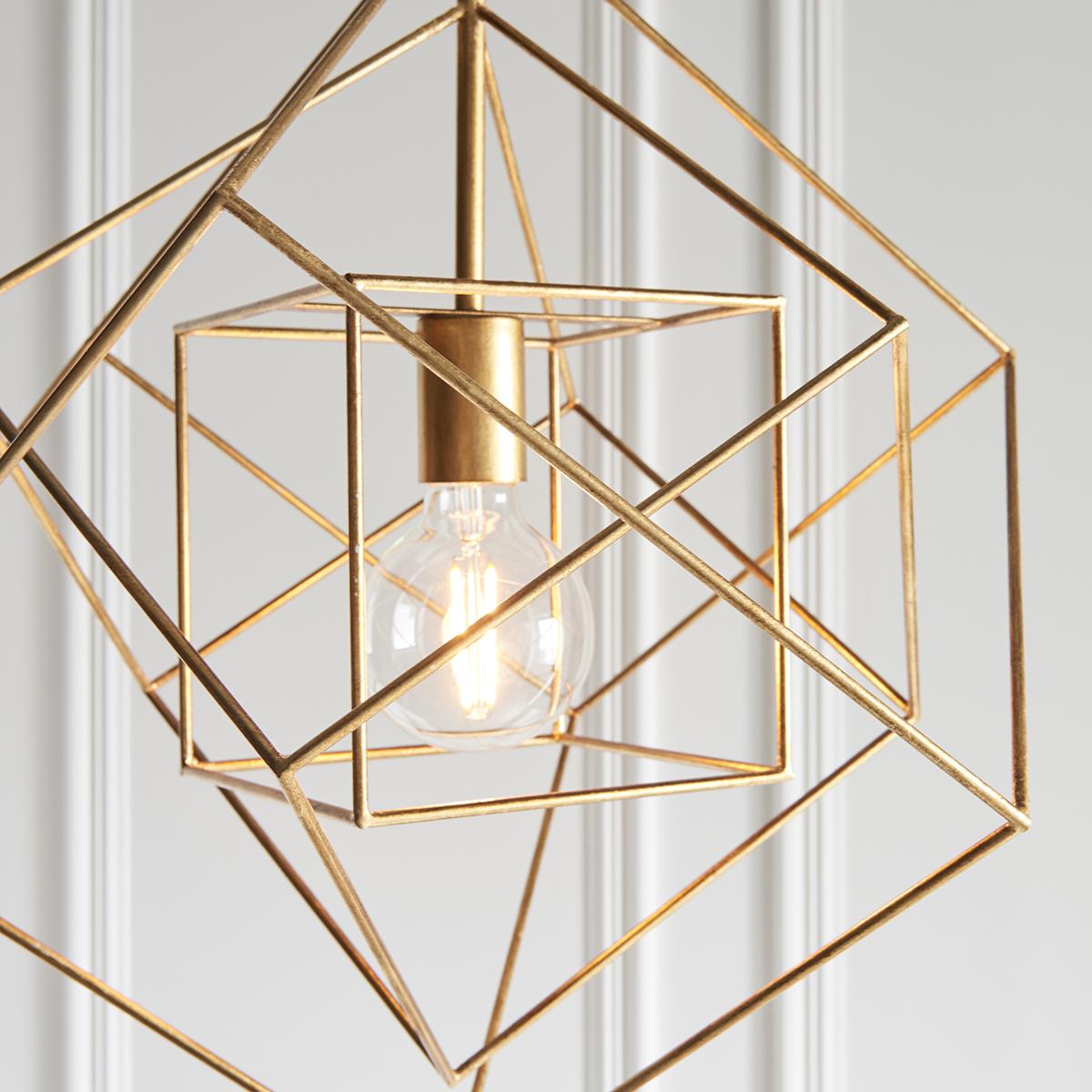Sansa Small Geometric Pendant in Gold Leaf – image 4
