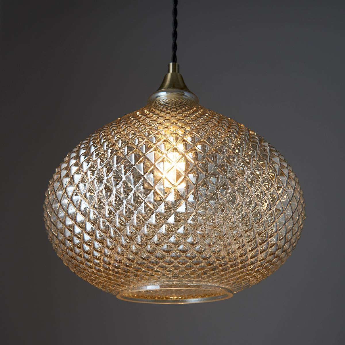 Liylah Champagne Glass Pendant in Antique Brass – image 2