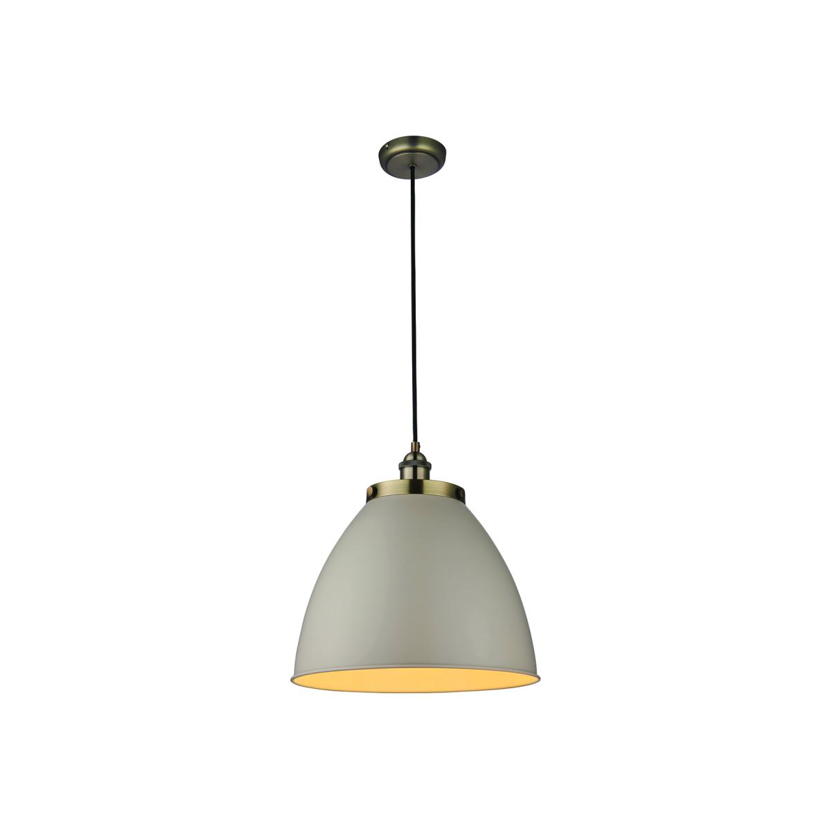 Fletcher Large Pendant in Taupe & Antique Brass – image 1