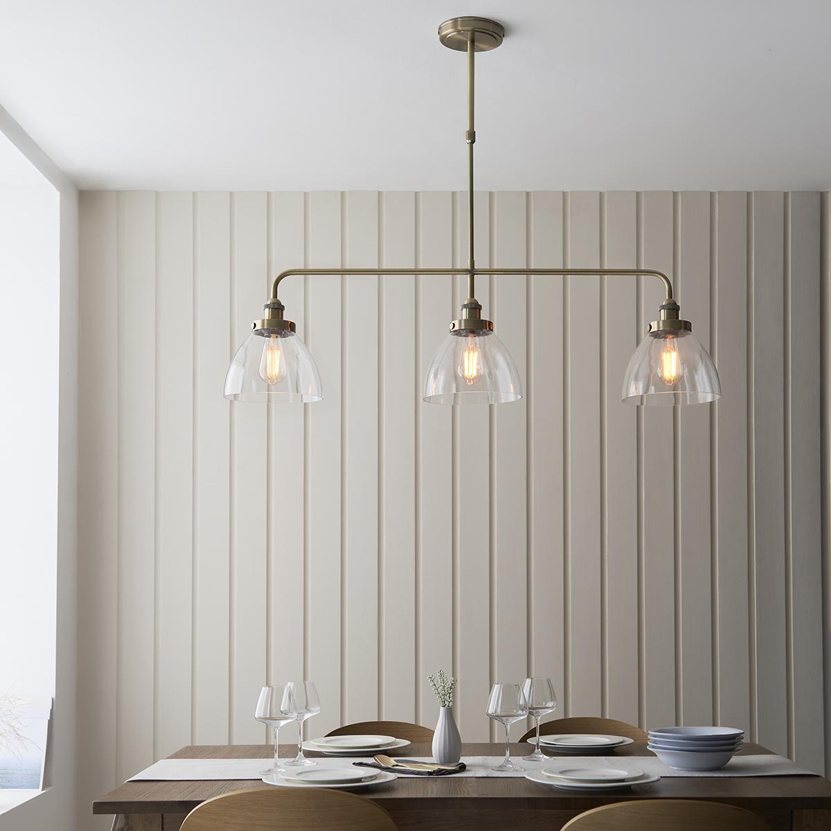 Ralph 3-Light Linear Pendant in Antique Brass – image 2