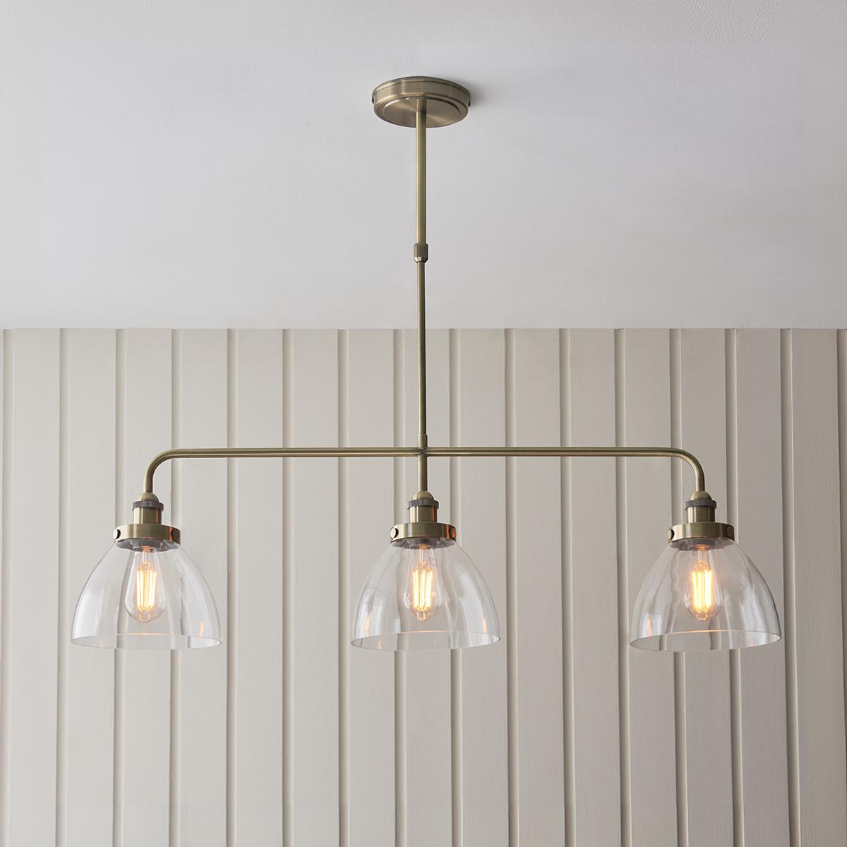 Ralph 3-Light Linear Pendant in Antique Brass – image 3
