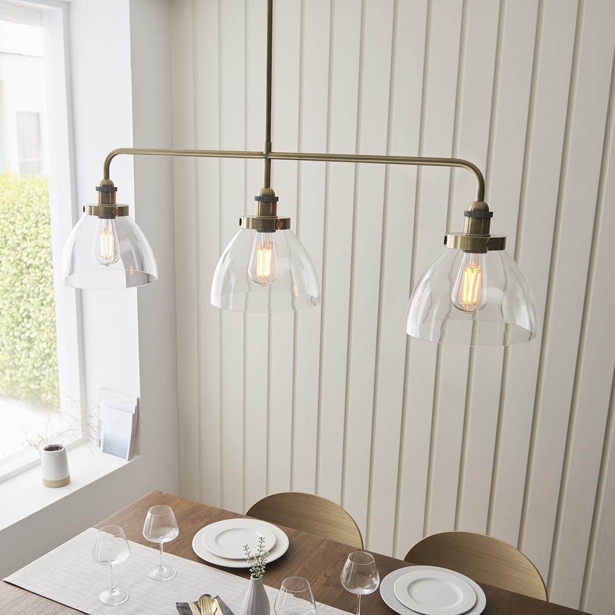 Ralph 3-Light Linear Pendant in Antique Brass – image 4
