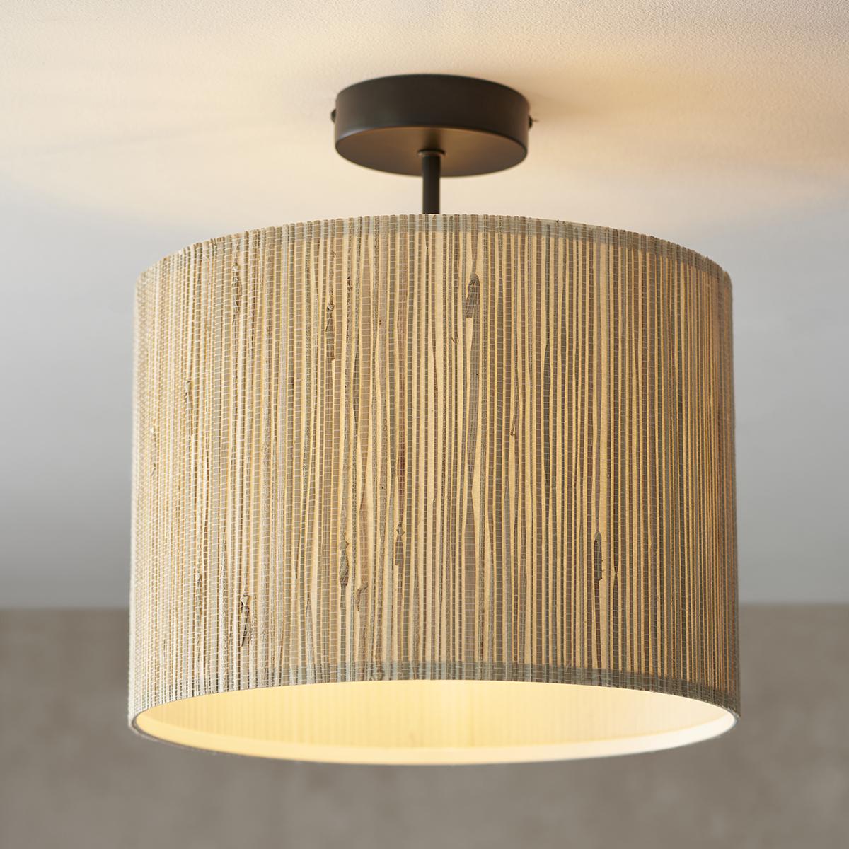 Lucille Natural Seagrass Semi Flush Light – image 3