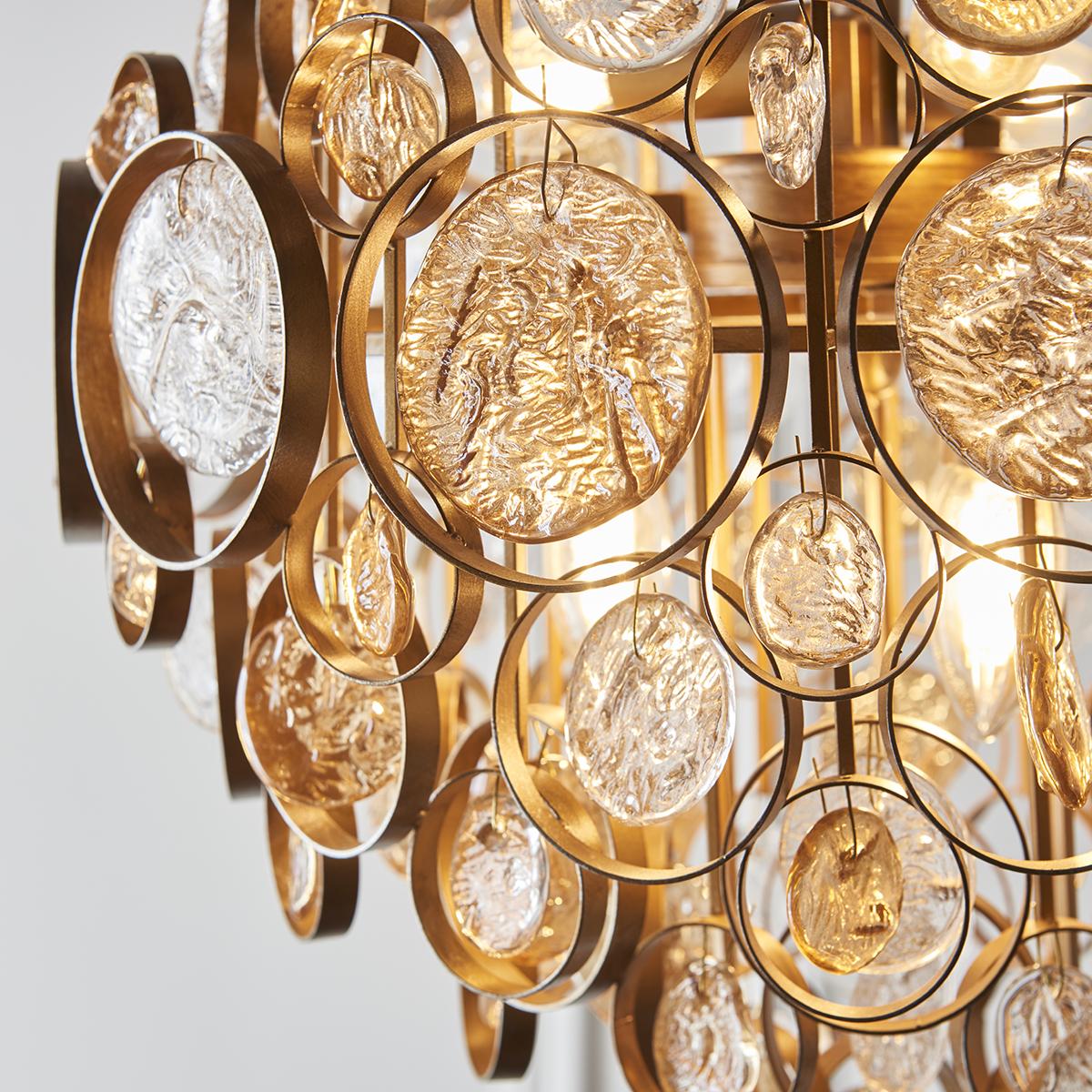 Hera Amber Medallion Pendant in Antique Gold – image 4