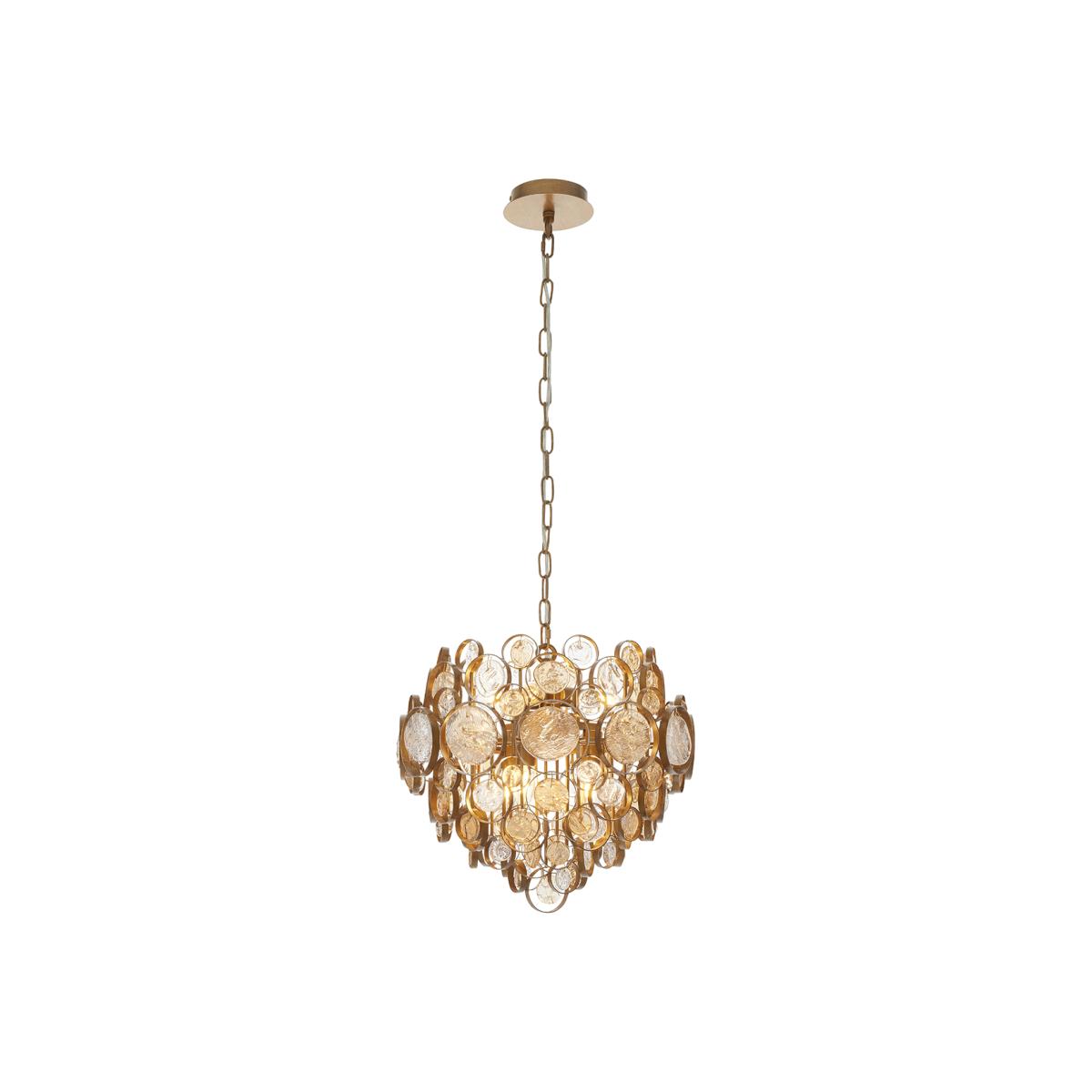 Hera Amber Medallion Pendant in Antique Gold – image 1