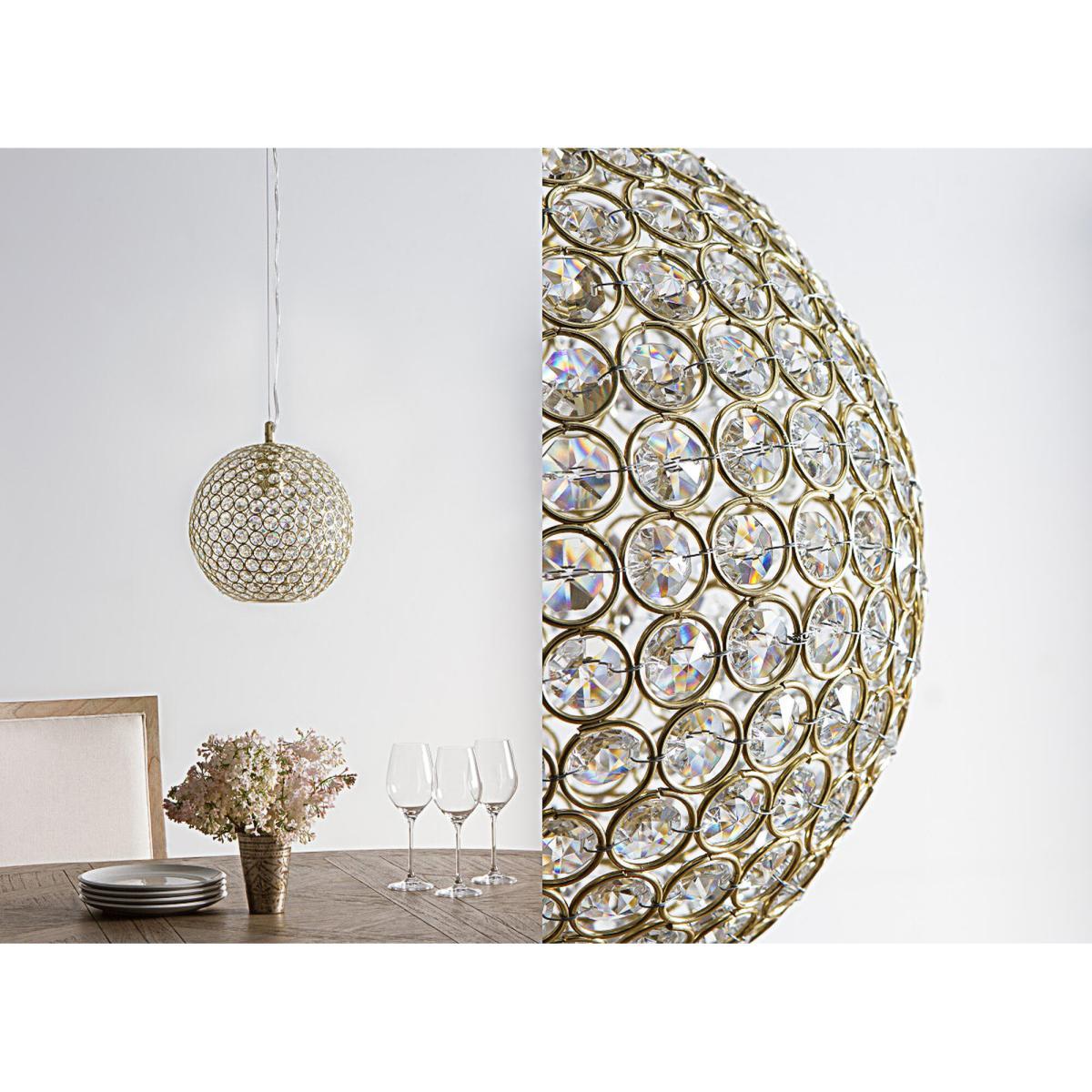 Diana Sphere Brass and Glass Pendant – image 3